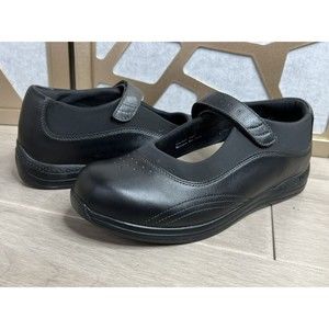 Drew Women Active Rose Mary Jane Shoes Black Leather 9.5 W Wide Orthotics